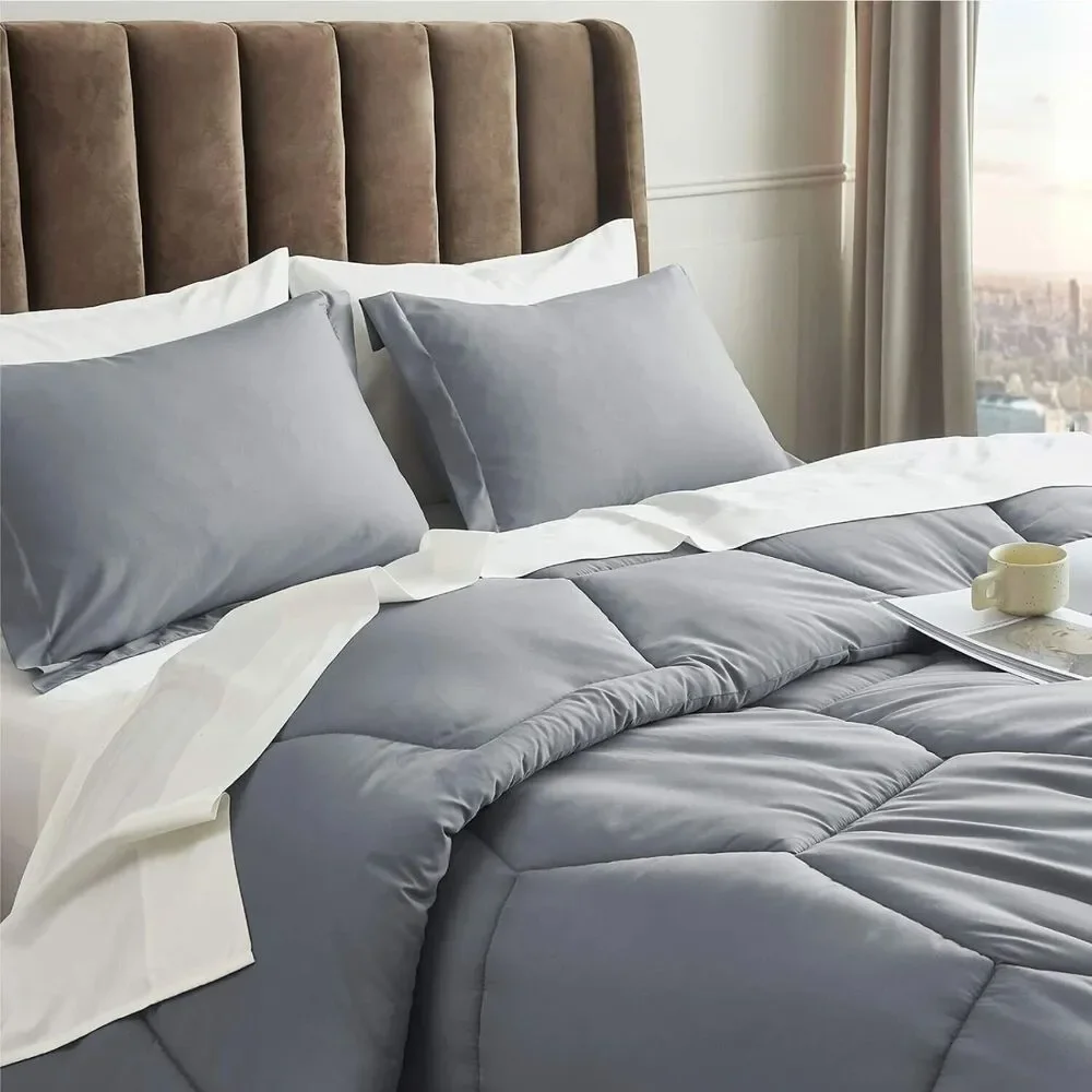 Queen Size Honeycomb Comforter Set - Soft & Cozy 88